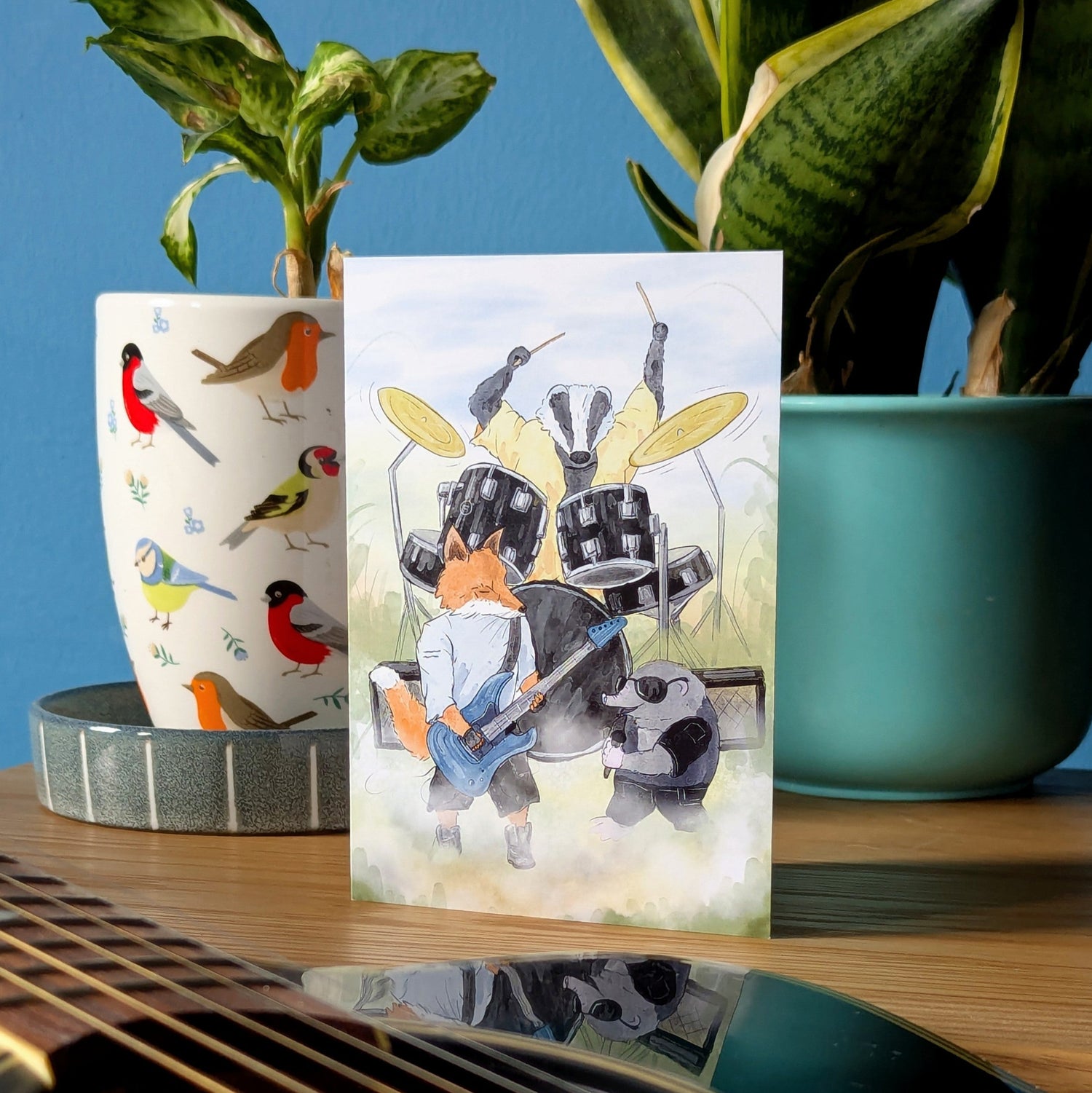 "Wild-Life Rockers" - Fox guitarist, Badger drummer & Mole singer Band Card