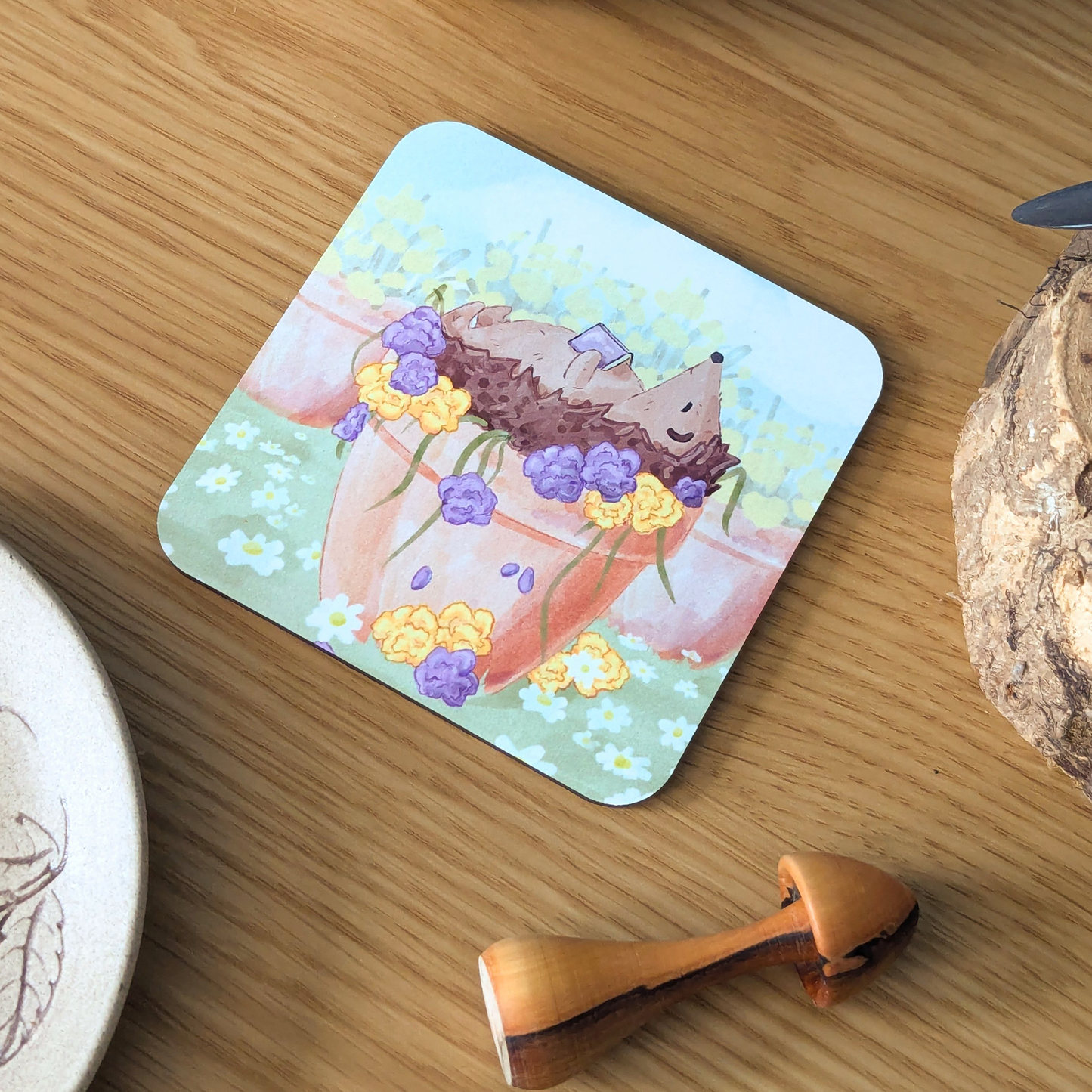 Hedgehog Gardener Coaster