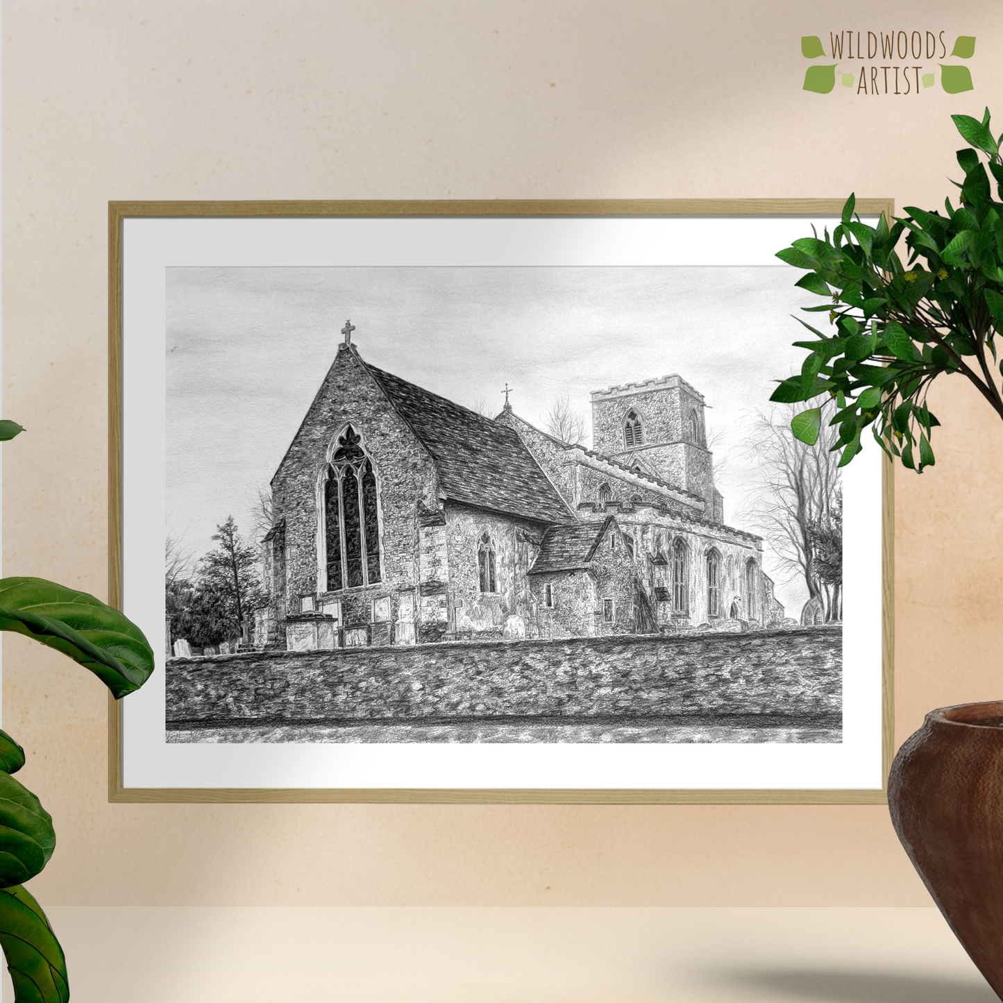 Gazeley church suffolk art print