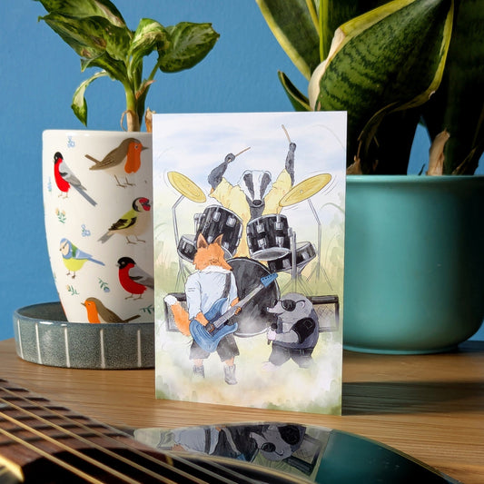 "Wild-Life Rockers" - Fox guitarist, Badger drummer & Mole singer Band Card