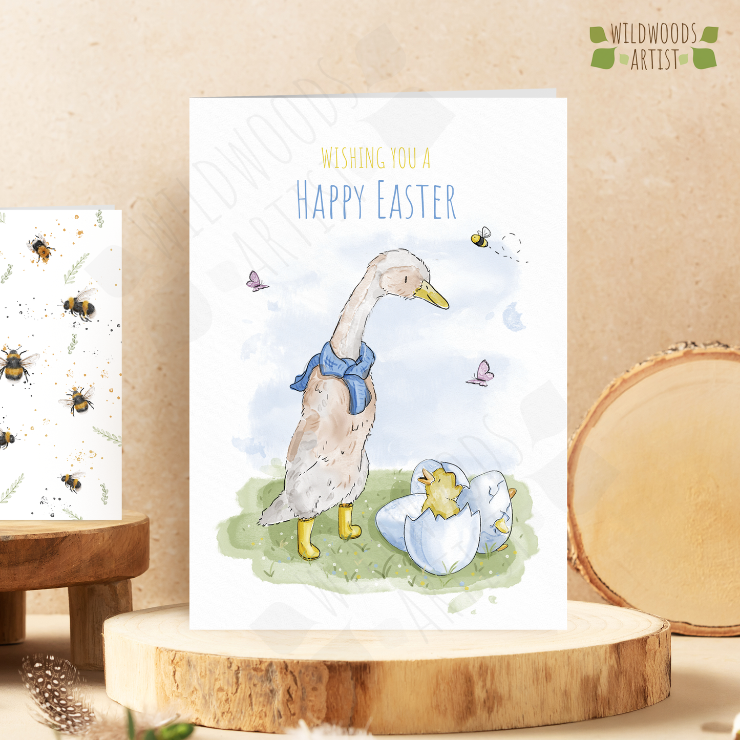 Runner Duck Easter Card in watercolour style by Suffolk artist