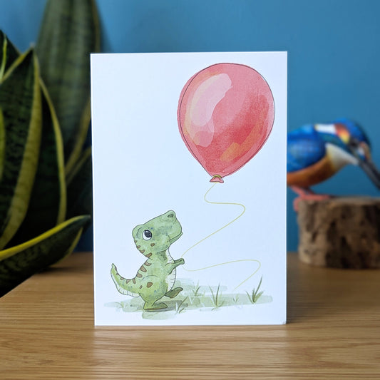 "Balloonasaurus Rex" - T-Rex Dinosaur Card