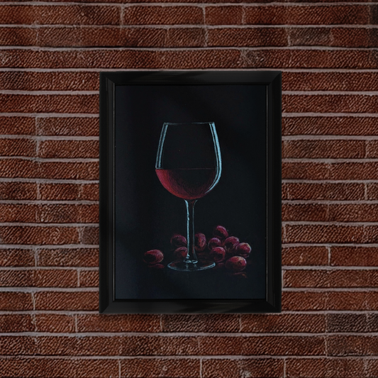 red wine and grapes original art by Suffolk artist uk